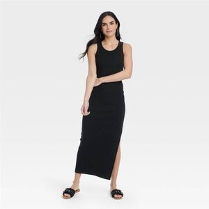 Women's Rib-Knit Maxi Bodycon Dress - Universal Thread™ Black new